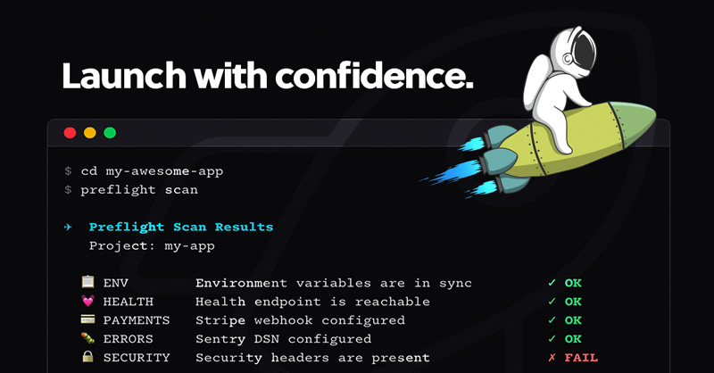 Preflight.sh CLI tool for deployment readiness scanning